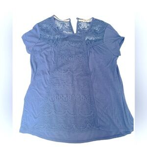 Lace Back Top in Navy Blue size medium